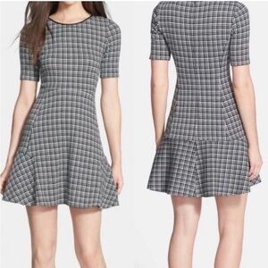 THEORY: Black & White Houndstooth Mini Dress